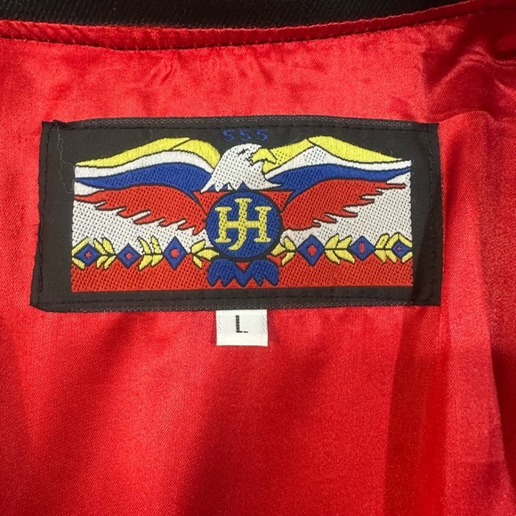 JEFF HAMILTON - RARE Vintage 90’s 30 Team Logo NFL Black Denim Jacket SZ Large - Picture 4 of 16